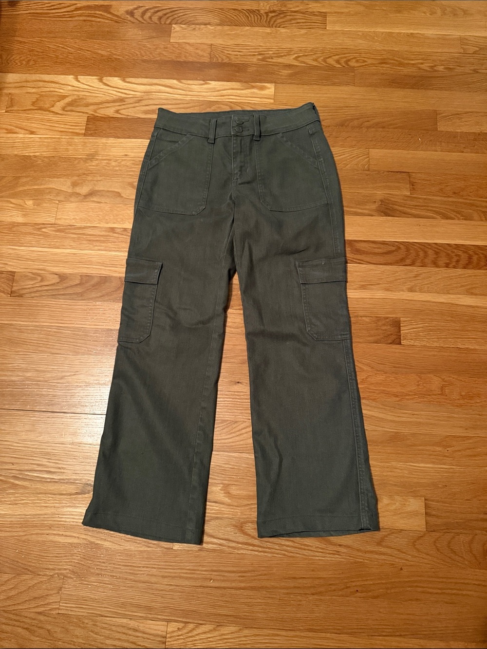 Women’s Olive Green Cargo Boot Cut Pants